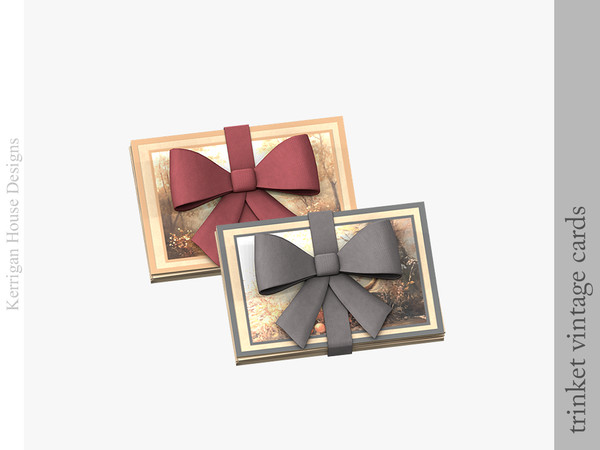 Sims 4 — Trinket Vintage Cards by kerriganhouse — A set of vintage, shabby chic clutter items.