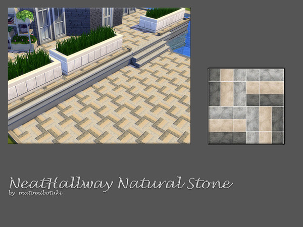 Sims 4 — NeatHallway Natural Stone.package by matomibotaki — Stone floor tiles in 4 designs suitable for indoor and