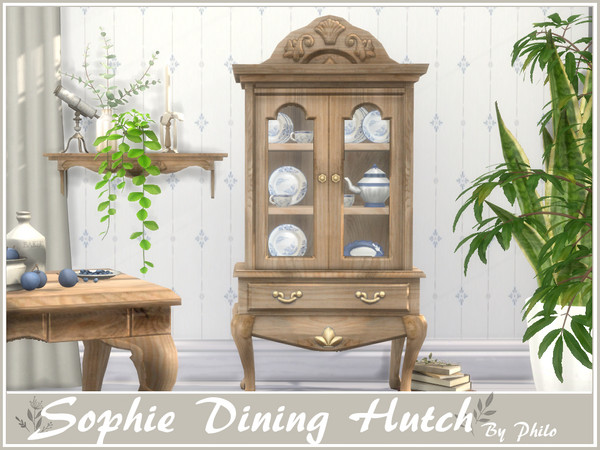 Sims 4 — Philo_Sophie Dining Hutch by philo — This set will give your country houses a cottagecore aesthetic: refined and