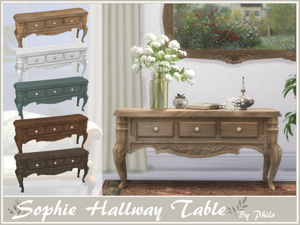 Sims 4 — Philo_Hallway Table by philo — This set will give your country houses a cottagecore aesthetic: refined and