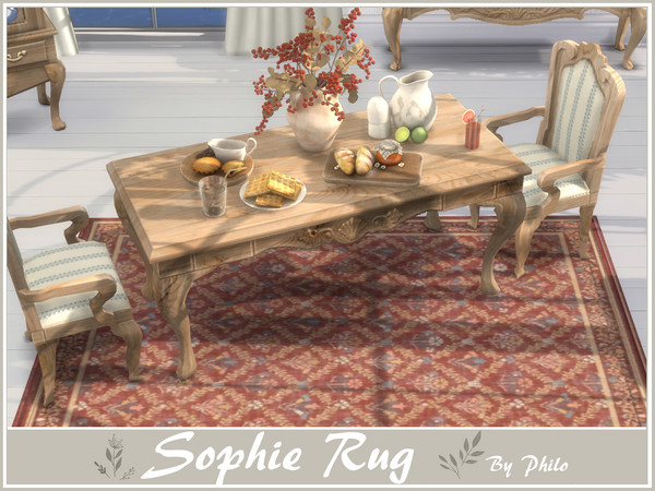 Sims 4 — Philo_Sophie Rug by philo — This set will give your country houses a cottagecore aesthetic: refined and