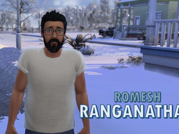 Sims 4 — Romesh Ranganathan Inspired by shez22 — My first Sim 4 creation! The legend, Romesh Ranganathan! Hope you all