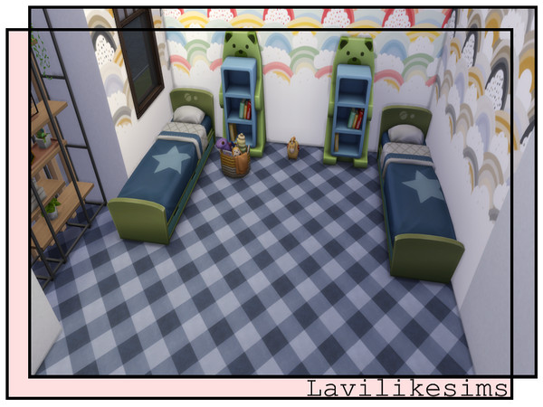 Sims 4 — Gingham floors by lavilikesims — 2 floors with a lovely check feel, with 5 colours each