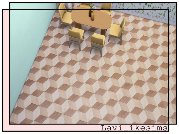 Sims 4 — 3D Cubes Floor by lavilikesims — A tile floor in small and large tiles in 6 colours