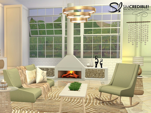 Sims 4 — Bossa Nova Living Fireplace Tall by SIMcredible! — Again we got inspired by Bossa Nova and tropical vibes! And
