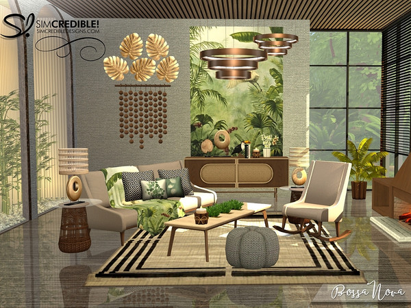 Sims 4 — Bossa Nova Living Coffee Table by SIMcredible! — Again we got inspired by Bossa Nova and tropical vibes! And