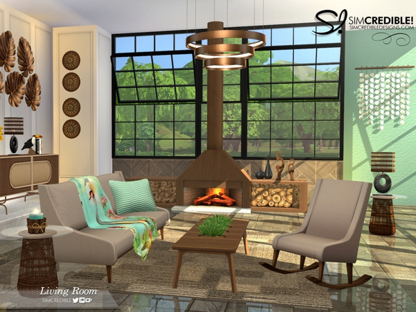 Sims 4 — Bossa Nova Living Wood Logs by SIMcredible! — Again we got inspired by Bossa Nova and tropical vibes! And why?
