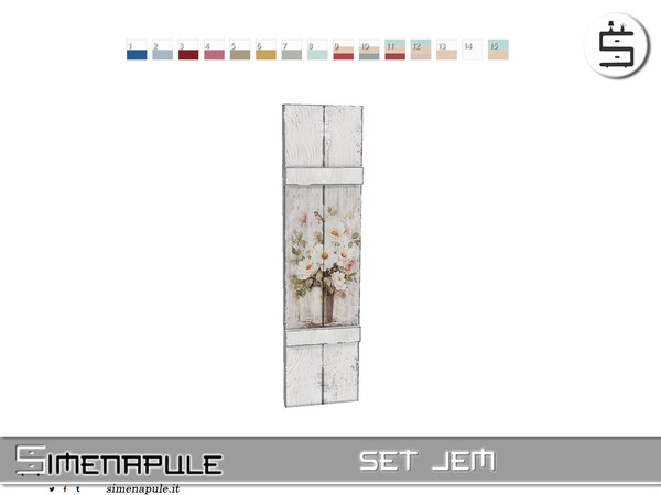 Sims 4 — Set Jem - Wood Deco Window Shutters Wall by Simenapule — Set JemSet JemSet JemSet Jem