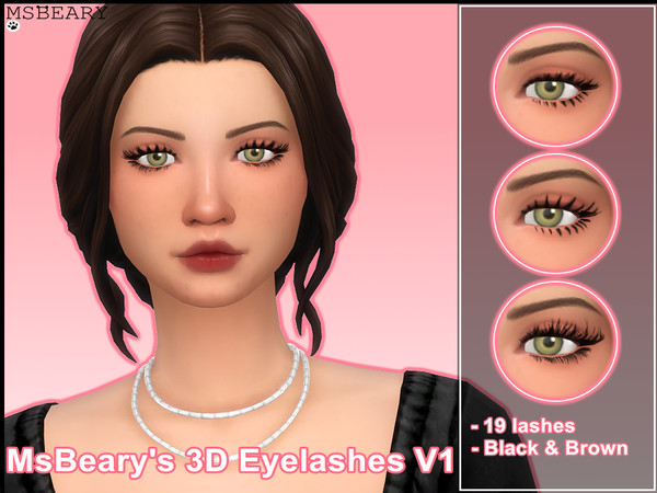 Sims 4 — 3D Eyelashes V1 by MsBeary — A set of 3D eyelashes for female sims. -Located in EYELASHES