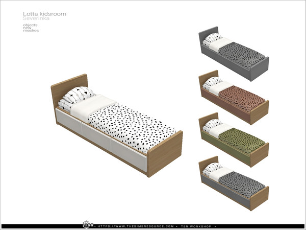 Sims 4 — Lotta kidsroom - bed single by Severinka_ — A set of furniture and decor for decorating a children's room in a