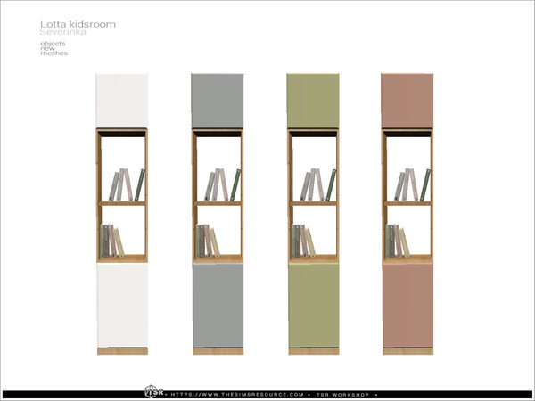 Sims 4 — Lotta kidsroom - bookcase SW by Severinka_ — A set of furniture and decor for decorating a children's room in a