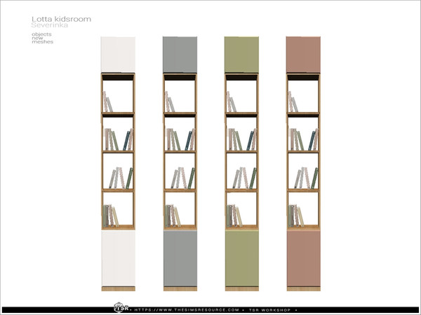 Sims 4 — Lotta kidsroom - bookcase by Severinka_ — A set of furniture and decor for decorating a children's room in a