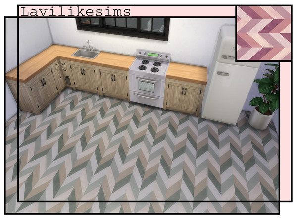 Sims 4 — Isaac Floor by lavilikesims — A colourful floor tile perfect for kitchens and bathrooms.