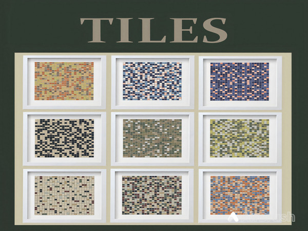 Sims 4 — Mosaic tile floor by Veresk_Veresk — This tiled floor consists of small tiles that neatly stack into a mosaic of