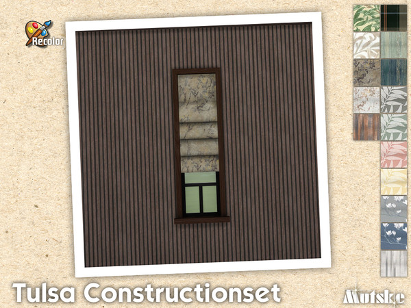 Sims 4 — Tulsa Roman Blind Half by Mutske — Contains windows, shutters and curtains. Windowsills have extra slots and
