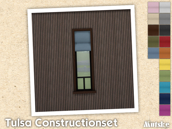 Sims 4 — Tulsa Roman Blind Short Half by Mutske — Contains windows, shutters and curtains. Windowsills have extra slots