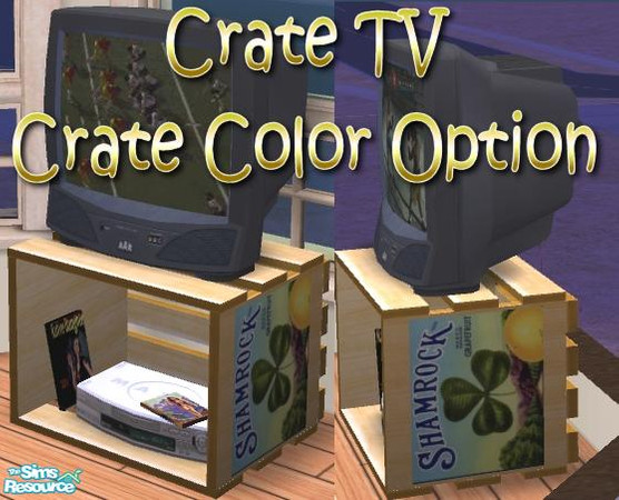 Sims 2 — Crate TV - Crate Recolor 3 by Dr Pixel — Can't afford a TV with a stand? No problem, just get the TV and pick up