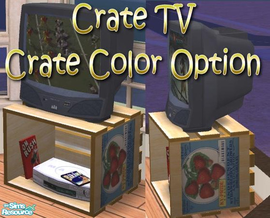 Sims 2 — Crate TV - Crate Recolor 2 by Dr Pixel — Can't afford a TV with a stand? No problem, just get the TV and pick up