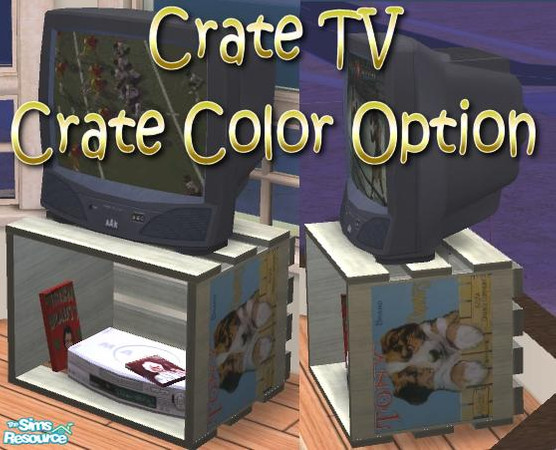 Sims 2 — Crate TV - Crate  Recolor 1 by Dr Pixel — Can't afford a TV with a stand? No problem, just get the TV and pick