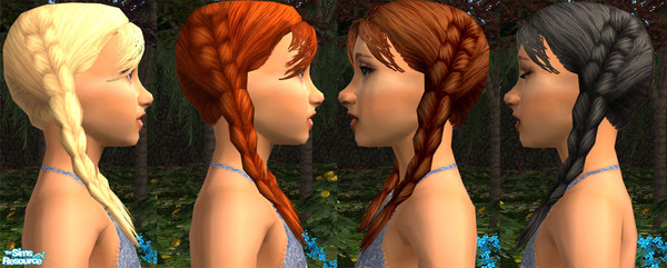 Sims 2 — French Braids by JulietteRose — French braid version of the Maxis braids hair