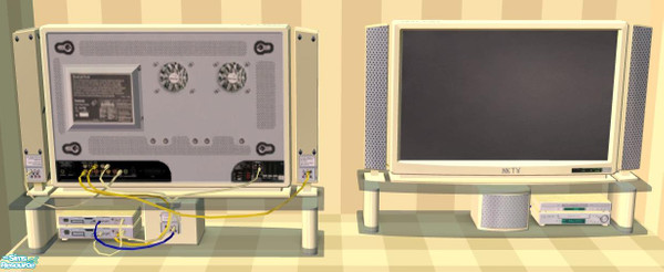 Sims 2 — NK Plaid Inspired TVs - Pale Yellow by MoMama — TV in Pale Yellow. Now your Sims can watch their favorite shows