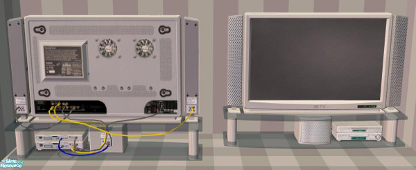Sims 2 — NK Plaid Inspired TVs - Light Grey by MoMama — TV in Light Grey. Now your Sims can watch their favorite shows or