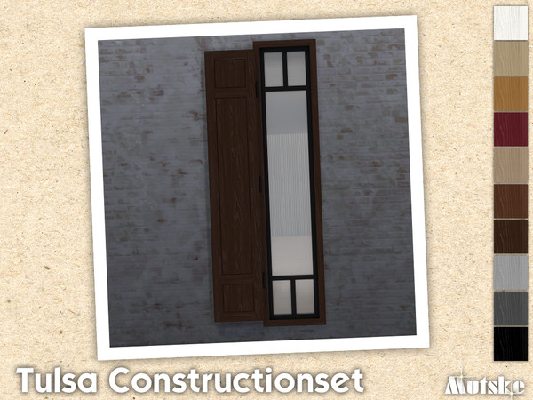 Sims 4 — Tulsa Window Tall Left by Mutske — Contains windows, shutters and curtains. Windowsills have extra slots and
