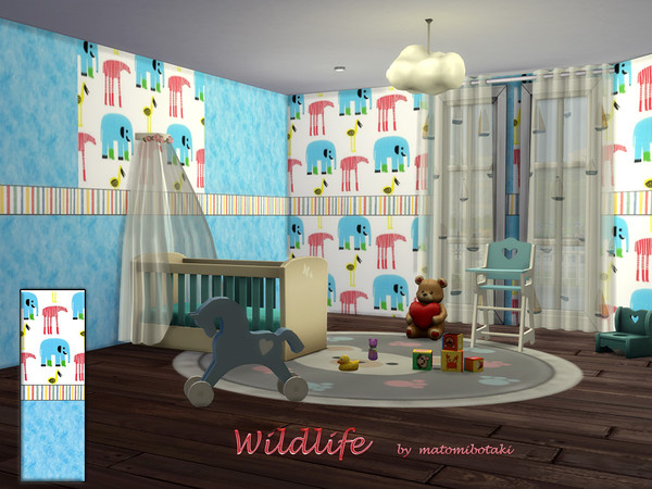 Sims 4 — Wildlife.package by matomibotaki — Funny jungle animals populate the children's room and bring fun and color for