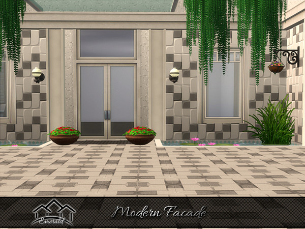 Sims 4 — Modern Facade1 by Emerald — Modern facade is a newer style inspiration to enhance your home.