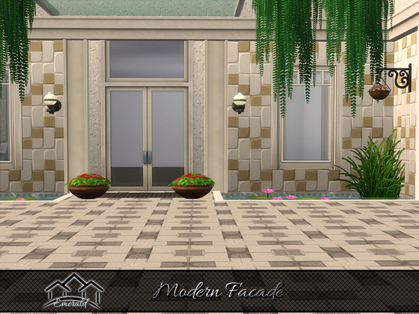Sims 4 — Modern Facade2 by Emerald — Modern facade is a newer style inspiration to enhance your home.