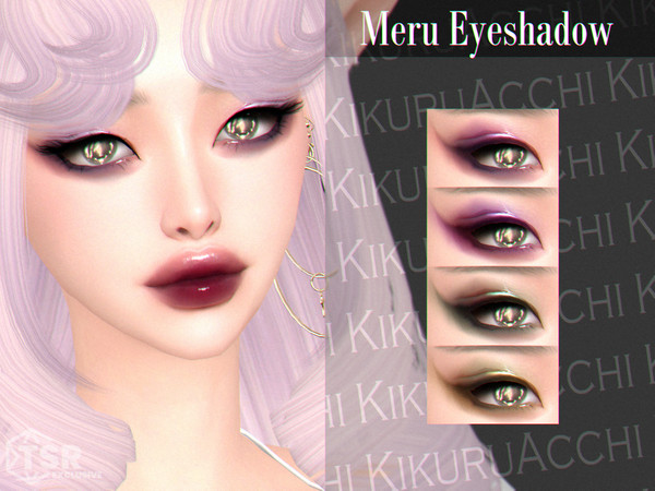 Sims 4 — Meru Eyeshadow by Kikuruacchi — - It is suitable for Female and Male. ( Teen to Elder ) - 4 swatches - HQ