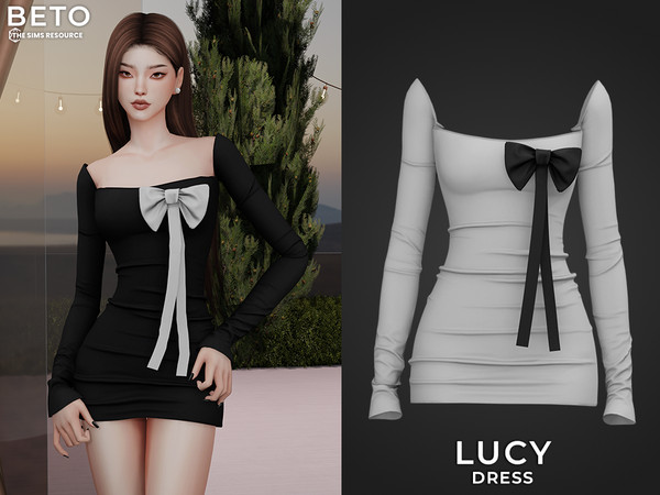 Sims 4 — Lucy (Dress) by Beto_ae0 — Casual and cute dress for women - 04 colors