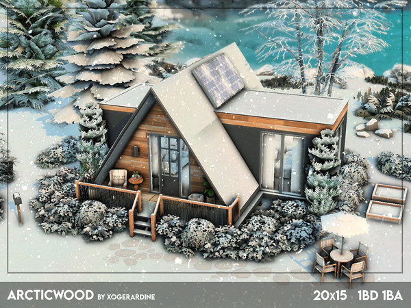 Sims 4 — Arcticwood (NO CC) by xogerardine — Enjoy this small and cozy a-frame house! x