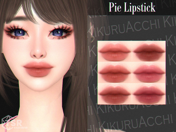 Sims 4 — Pie Lipstick by Kikuruacchi — - It is suitable for Female and Male. ( Teen to Elder ) - 6 swatches - HQ