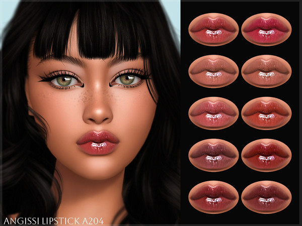 Sims 4 — Lipstick A204 by ANGISSI — PREVIEWS MADE USING HQ MOD Female