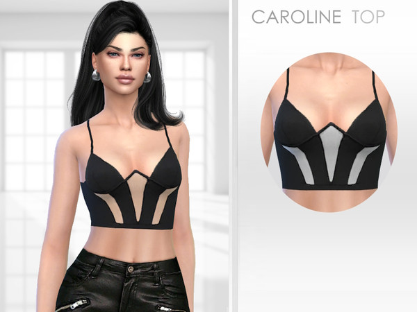 Sims 4 — Caroline Top by Puresim — Female top in 2 swatches.