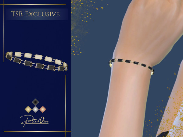 Sims 4 — Onyx Bracelet by Pitted0live — Multi stone onyx bracelet Custom catalog image