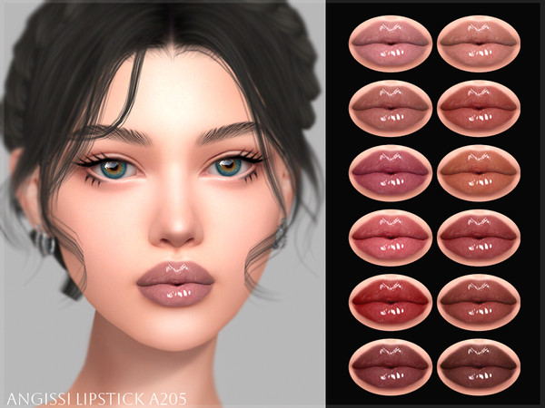 Sims 4 — Lipstick A205 by ANGISSI — PREVIEWS MADE USING HQ MOD Female