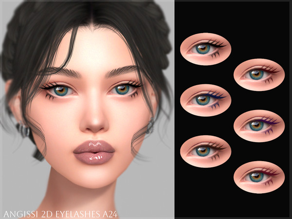 Sims 4 — 2D eyelashes A24 by ANGISSI — PREVIEWS MADE USING HQ MODE Makeup category