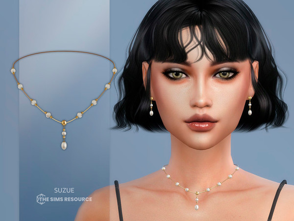 Sims 4 — Mary Necklace by Suzue — New Mesh (Suzue)