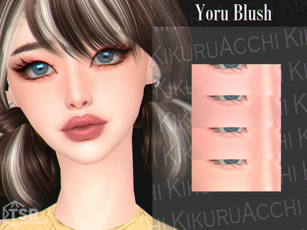Sims 4 — Yoru Blush by Kikuruacchi — - It is suitable for Female and Male. ( Teen to Elder ) - 4 swatches - HQ Compatible