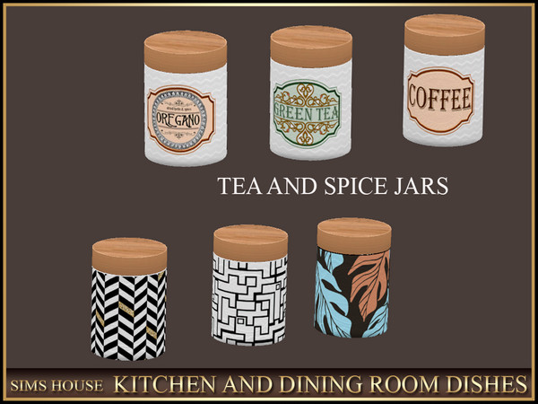 Sims 4 — [Sims House ] TEA AND SPICE JARS | KITCHEN AND DINING ROOM DISHES by Sims_House — KITCHEN AND DINING ROOM
