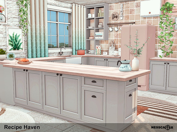 Sims 4 — Recipe Haven by Nessca — Recipe Haven is a beautiful, spacious kitchen for your sim. Have fun! Wall size - short