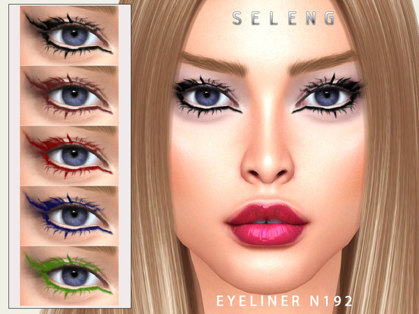 Sims 4 — Eyeliner N192 by Seleng — The eyeliner-eyelash has 21 colours and HQ compatible.