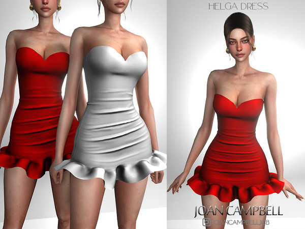Sims 4 — HELGA DRESS by Joan_Campbell_Beauty_ — 15 swatches Custom thumbnail Original mesh