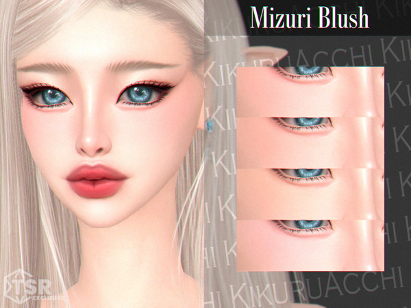 Sims 4 — Mizuri Blush by Kikuruacchi — - It is suitable for Female and Male. ( Teen to Elder ) - 4 swatches - HQ