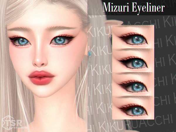 Sims 4 — Mizuri Eyeliner by Kikuruacchi — - It is suitable for Female and Male. ( Teen to Elder ) - 4 swatches - HQ
