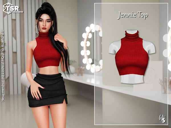 Sims 4 — Jennie Set (top) by WisteriaSims — - FOR WOMAN - NEW MESH - TEEN TO ELDER - Clothing Top Category