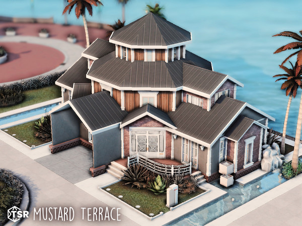 Sims 4 — Mustard Terrace l noCC by simZmora — Lot Size - 30x20