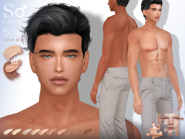 Sims 4 — Male skintone 0125 by S-CLUB by S-Club — Male skintone with 10 colors, hope you like, thank you